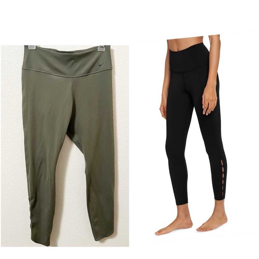 Nike Adri Fit HighWaist‎ Leggings Cutout Detail at Bottom Sz M
